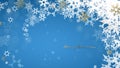 Christmas dark background with golden - white snowflakes Royalty Free Stock Photo