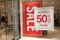 Christmas day sale sign at department store