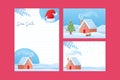 Christmas dear santa kids letter template wishlist blank and postcard template in cartoon style Royalty Free Stock Photo