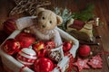 Christmas decor with bear toy