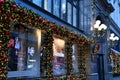 Christmas decor at Macy`s flagship store at Herald Square in New York Royalty Free Stock Photo