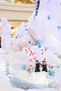 Christmas decor. Polar polar bears on an artificial iceberg Royalty Free Stock Photo