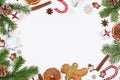 Christmas decor on white background