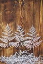 Christmas decor on wooden background