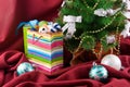 Christmas decorated fur-tree and packages Royalty Free Stock Photo