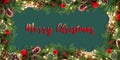 Christmas decorated garland frame. Royalty Free Stock Photo