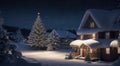 christmas decorated house in winter, house in the snow, christmas decorated house in winter in the forest, christmas scene Royalty Free Stock Photo