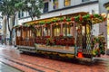 Christmas Decorated San Francisco Historical Cable Car