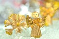 Christmas decoration, angel made of straw and boke Royalty Free Stock Photo