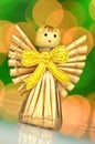 Christmas decoration, angel made of straw Royalty Free Stock Photo