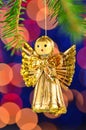 Christmas decoration, angel made of straw Royalty Free Stock Photo