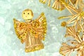 Christmas decoration, angel made of straw Royalty Free Stock Photo