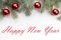 Christmas decoration background with message `Happy New Year`