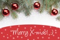 Christmas decoration background with message `Merry X-mas! :`