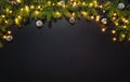 Christmas decoration background over black chalkboard