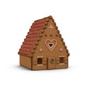 Christmas decoration: beautiful gingerbread house, 3D rendering