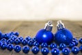 Christmas decorations, silver and blue Royalty Free Stock Photo