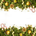 Christmas Decoration Border - background isolated on white - horizontal