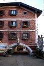 Christmas decoration on the building in St. Wolfgang in Austria Royalty Free Stock Photo