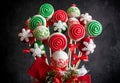 Christmas decoration on cake pops Royalty Free Stock Photo