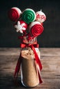 Christmas decoration on cake pops Royalty Free Stock Photo