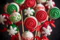 Christmas decoration on cake pops Royalty Free Stock Photo