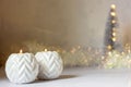 Christmas decoration with candles.Place for text, selective focus Royalty Free Stock Photo