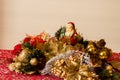 Christmas decoration with ceramic Santa Claus Royalty Free Stock Photo