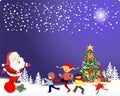 Christmas decoration of the Christmas tree and Santa Claus,