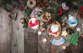 Christmas decoration and cookies in rustic style Royalty Free Stock Photo