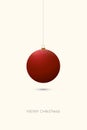 Christmas decoration 3d vector card template. Minimal, simple, clean postcard for holiday season.