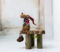 Christmas decoration with elk toy Royalty Free Stock Photo