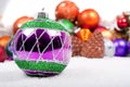 Christmas Decoration on fake snow Royalty Free Stock Photo