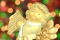 Christmas decoration, figure of angel playing the harp Royalty Free Stock Photo