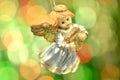 Christmas decoration, figure of little angel playing the harp Royalty Free Stock Photo