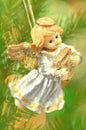 Christmas decoration, figure of little angel playing the harp Royalty Free Stock Photo