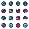 Christmas decoration flat icons set Royalty Free Stock Photo