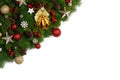 Christmas decoration frame on white Royalty Free Stock Photo