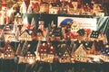 Christmas decoration. German porcelain lighted village houses for Christmas.