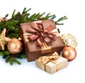 Christmas Decoration and Gift Boxes Royalty Free Stock Photo