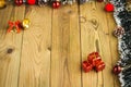 Christmas decoration on wooden table