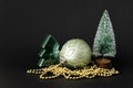 Christmas decoration glass ball with fir trees