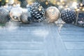 Christmas decoration with golden bokeh