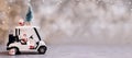 Christmas decoration with golf car on December Royalty Free Stock Photo