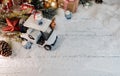 Christmas decoration with golf car and gift for winter season on December Royalty Free Stock Photo