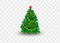 Christmas Decoration. Green branches of a Christmas tree on a background of wood. Vector Eps10