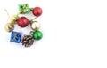 Christmas Decoration. Holiday Decoration lsolated on White Background. Top View