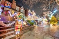 Christmas decoration of a house in Dyker Heights. It is the cutest small area of houses that are decorated for the holiday season Royalty Free Stock Photo