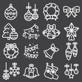 Christmas decoration icons set Royalty Free Stock Photo