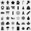 Christmas decoration icons set, simple style Royalty Free Stock Photo